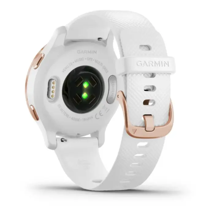 Venu 2S Rose Gold Stainless Steel Bezel with White Case and Silicone Band